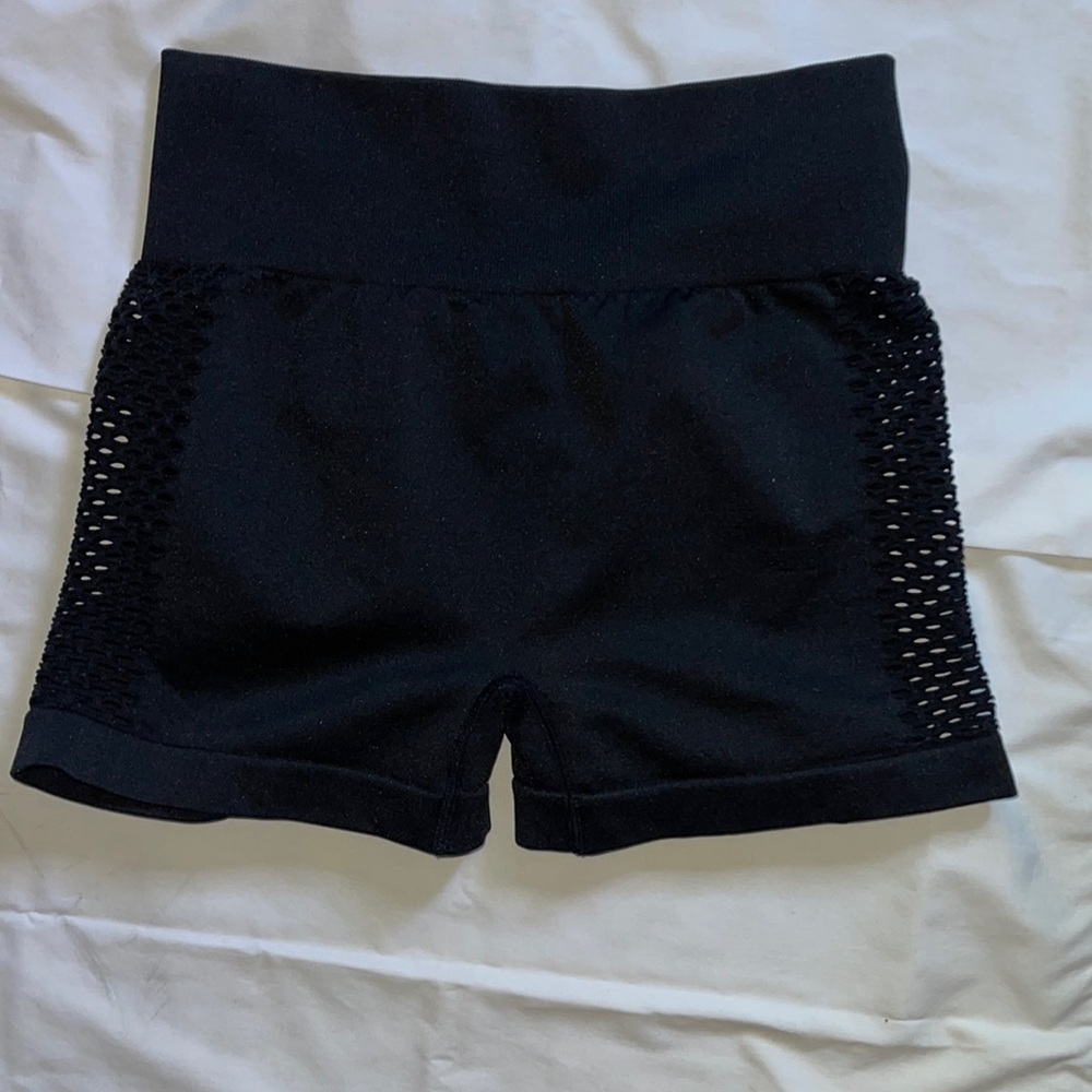 Black Scrunched Gym Shorts